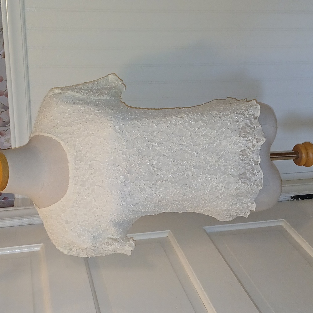 Steven Edwards White Cream Textured Top Blouse